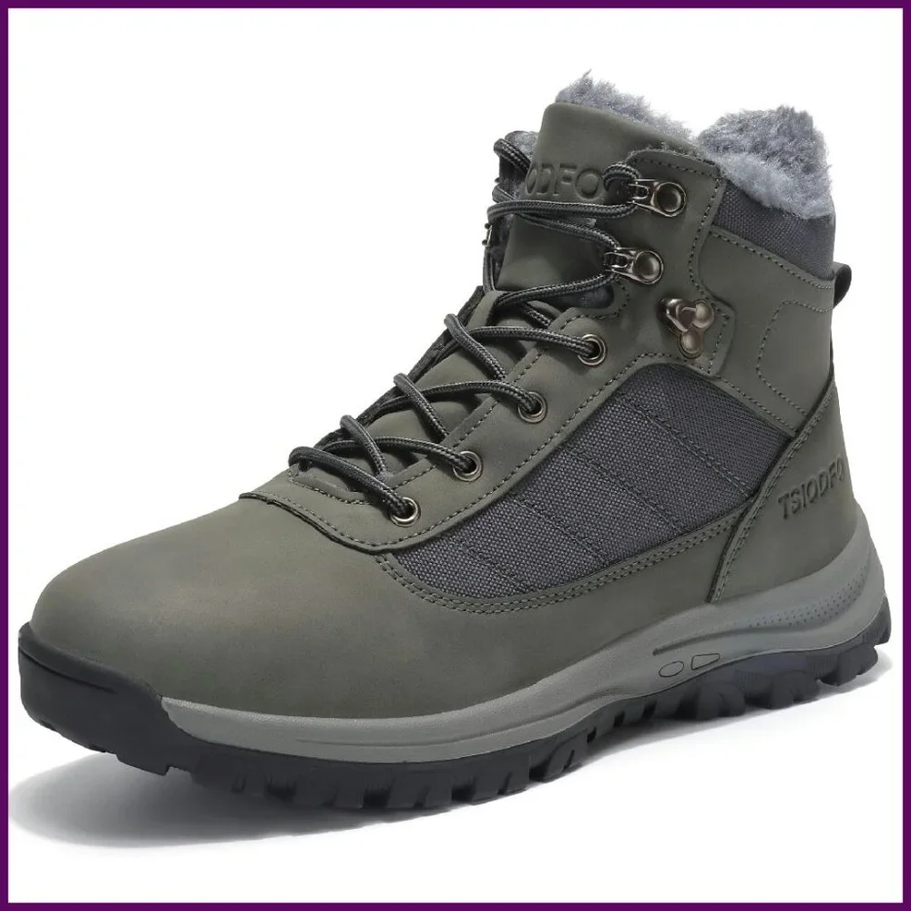Men's Olive Green Insulated Hiking Boots